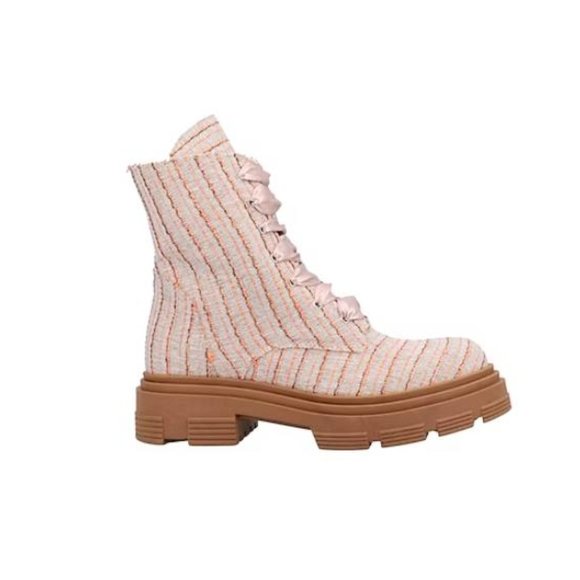 Le Pepite Italy Combat Moto Dr Martens style Canvas Boots sz 8 NEW $320 - Picture 1 of 8